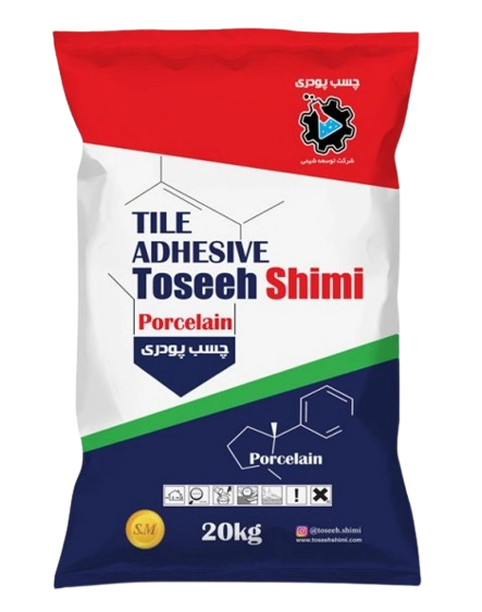 چسب پودری ویژه پرسلان و اسلب برند توسعه شیمی Toseeh shimi